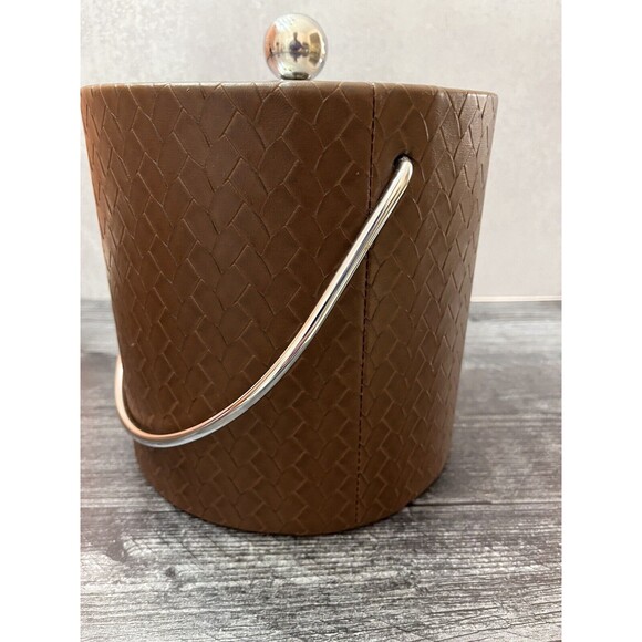 Kraftware Ice Bucket Brown  Vintage 1960's Retro Bar-Ware Mid Century Modern - Picture 5 of 10